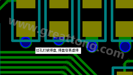 PCB設計案例分析：過孔破焊盤，造成SMT虛焊