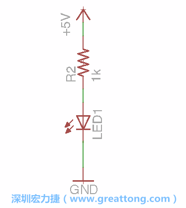如圖所示放置一個開關(guān)（switch）、10K電阻器（10k resistor）和0.1μF的電容（0.1μF capacitor），并把開關(guān)的一端連到接地端上。