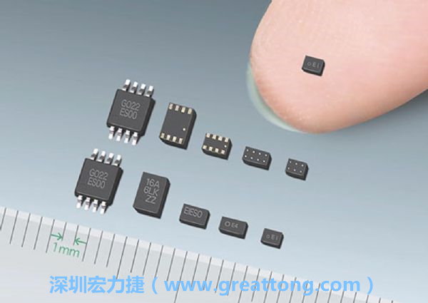 常規(guī)IC與WLP制作的封裝設計元件，尺寸有極大的差異，WLP僅需晶粒尺寸就有相同的電氣特性。