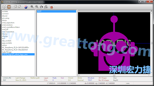 目前這個Library IT_robot_logo_new.mod 只有一個footprint。如何增加更多footprint 到這個library 中呢?