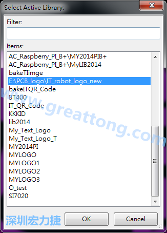 若要存到另外一個library 里， 要點選在File->Current library 重新再選擇Active Library， 就可以點選 File->Save Module in Acitve library 